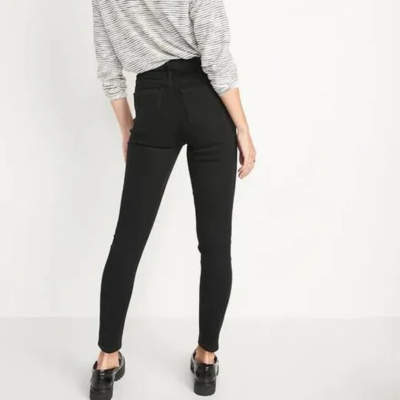 New Old Navy High-Waisted Wow Black-Wash Super-Skinny Ankle Jeans for Women - Picture 2 of 5